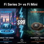 Fi Series 3+ vs Fi Mini comparison showing AT&T vs Verizon coverage and battery use